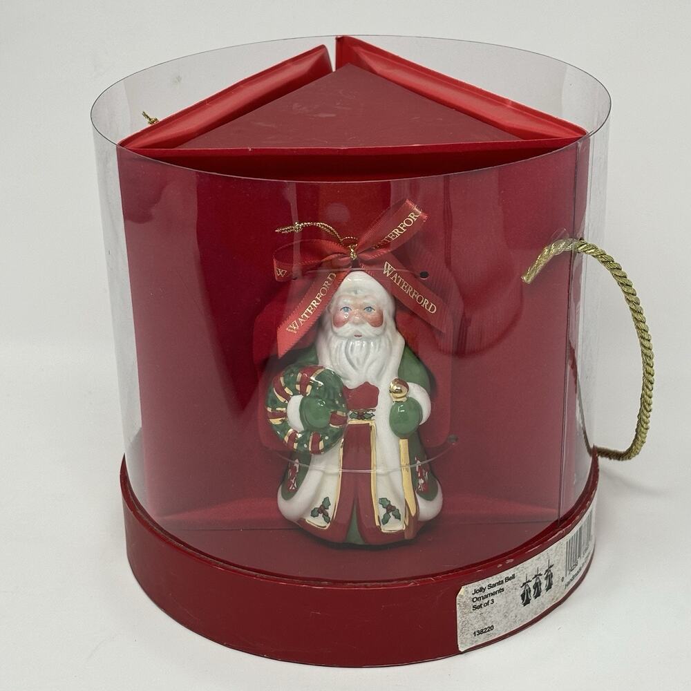Set of 3 Waterford Holiday Heirlooms Ornaments Santa 138220 Porcelain Read